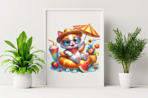 Funny Cat Summer Png Sublimation SVGArt 