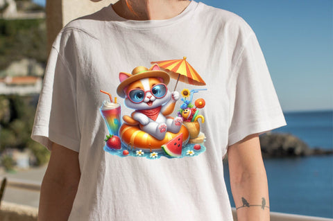 Funny Cat Summer Png Sublimation SVGArt 