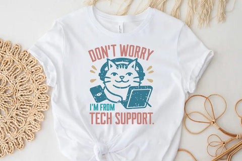 Funny Cat SVG PNG Design, Don't worry i'm from tech support SVG FiveStarCrafting 