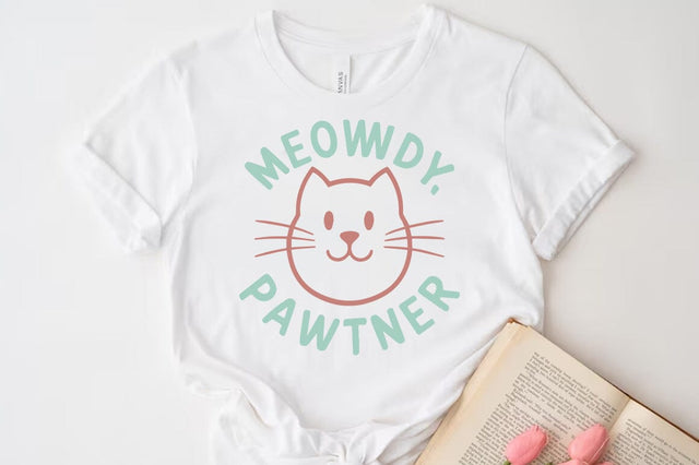 Funny Cat SVG PNG Design, Meowdy pawtner SVG FiveStarCrafting 