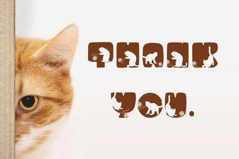 Funny Cats - Cute Decorative Font Font AnningArts Design 