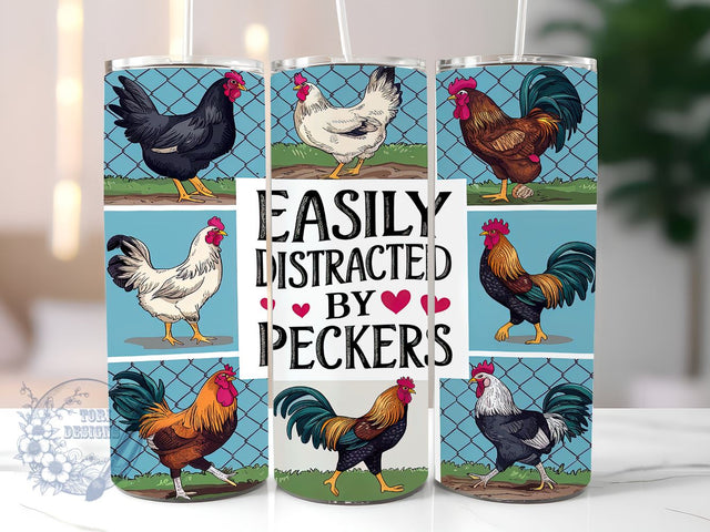 Funny Chicken 20oz Skinny Tumbler, Farm Life Tumbler Png, Straight & Tapered Tumbler Wrap, Instant Digital Download Sublimation ToriDesigns 