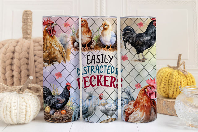 Funny Chicken 20oz Skinny Tumbler Seamless Wrap, Farm Life Tumbler Wrap PNG, Chicken Lover PNG, Sublimation Design, Digital Download PNG Sublimation BouDesign 
