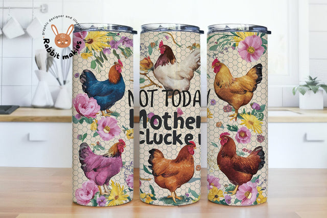Funny Chicken 20oz Skinny Tumbler Sublimation Design, Digital Download PNG, Farming Country Tumbler PNG Chicken Lover Sublimation Rabbitmakies 
