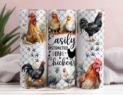 Funny Chicken 20oz Skinny Tumbler Wrap, Sublimation Design, Digital Download PNG, Farm Life Tumbler Wrap PNG, Chicken Lover PNG Sublimation PixelChick 