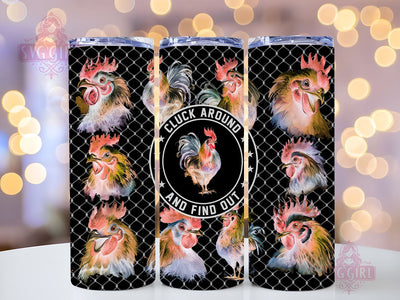 Funny Chicken 20oz Tumbler Wrap Sublimation Design, Straight Tapered Tumbler Wrap, Farming Country Tumbler Png, Instant Digital Download Sublimation SvggirlplusArt 