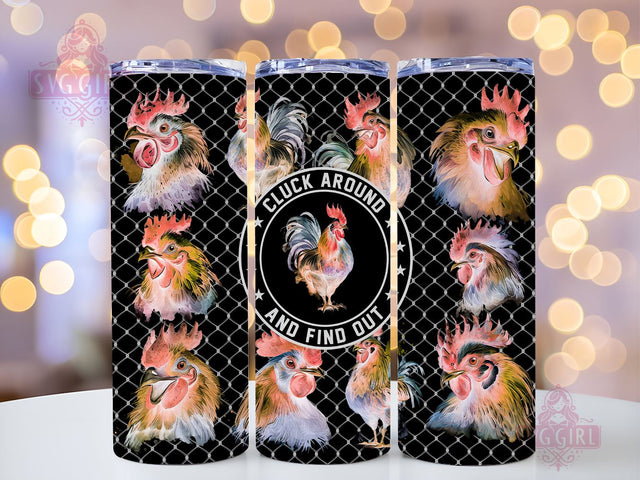 Funny Chicken 20oz Tumbler Wrap Sublimation Design, Straight Tapered Tumbler Wrap, Farming Country Tumbler Png, Instant Digital Download Sublimation SvggirlplusArt 