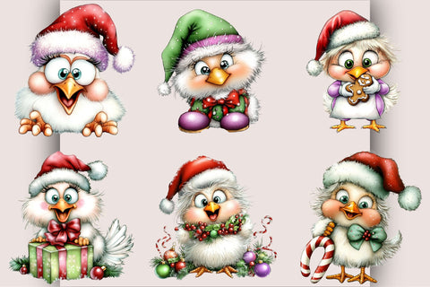 Funny Chicken Clipart Bundle. Sublimation SVGArt 