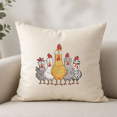 Funny Chicken Family Machine Embroidery Design Farm Hen Rooster Embroidery File Embroidery/Applique DESIGNS PatternFeed8 