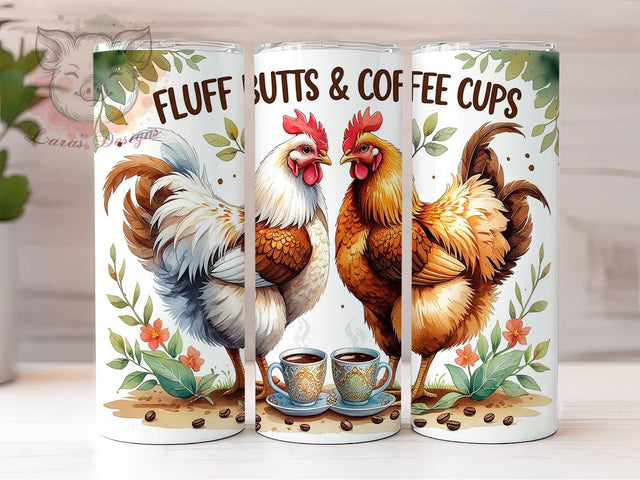 Funny Chicken Farm Coffee Tumbler Wrap, Funny Farm Tumbler, Coffee Lover Tumbler, 20oz Tumbler Sublimation, Fluff Butt Chicken Tumbler, Digital Tumbler Wrap, Country Life Tumbler Sublimation Lara' s Designs 