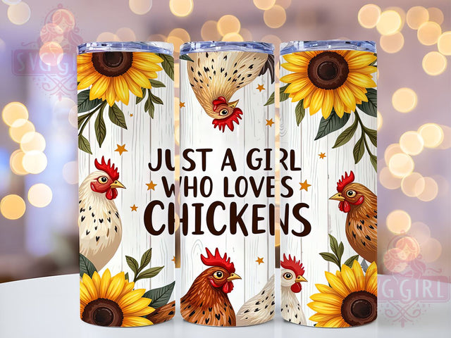 Funny Chicken, Farm Life, Girl Who Loves Chickens, Tumbler Wrap, 20oz Tumbler, Sublimation Design, Chicken Lover Gift Sublimation SvggirlplusArt 