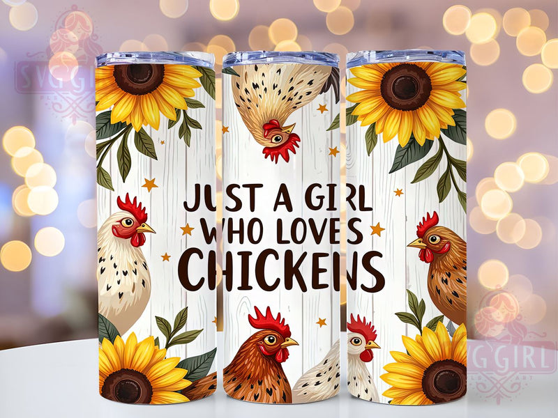 Funny Chicken, Farm Life, Girl Who Loves Chickens, Tumbler Wrap, 20oz Tumbler, Sublimation Design, Chicken Lover Gift Sublimation SvggirlplusArt 