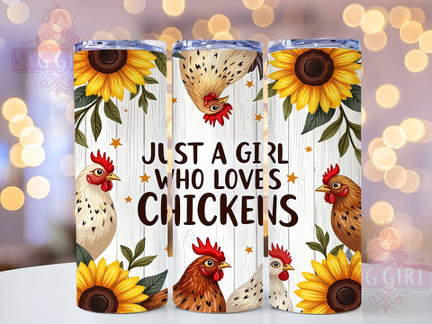 Funny Chicken, Farm Life, Girl Who Loves Chickens, Tumbler Wrap, 20oz Tumbler, Sublimation Design, Chicken Lover Gift Sublimation SvggirlplusArt 