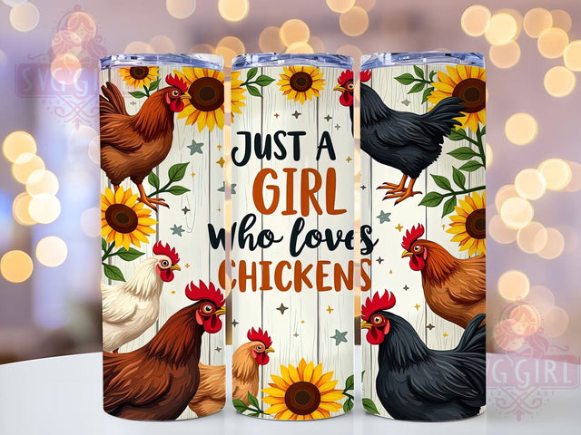 Funny Chicken, Farm Life, Girl Who Loves Chickens, Tumbler Wrap, 20oz Tumbler, Sublimation Design, Chicken Lover Gift Sublimation SvggirlplusArt 