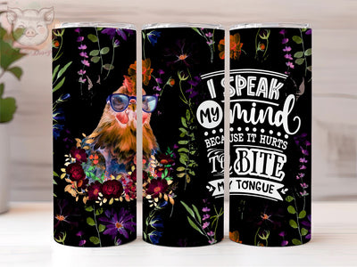 FUNNY Chicken Floral watercolor Tumbler, Western Tumbler 20oz Skinny Tumbler Design, 20 oz skinny tumbler sublimation design download Sublimation Lara' s Designs 