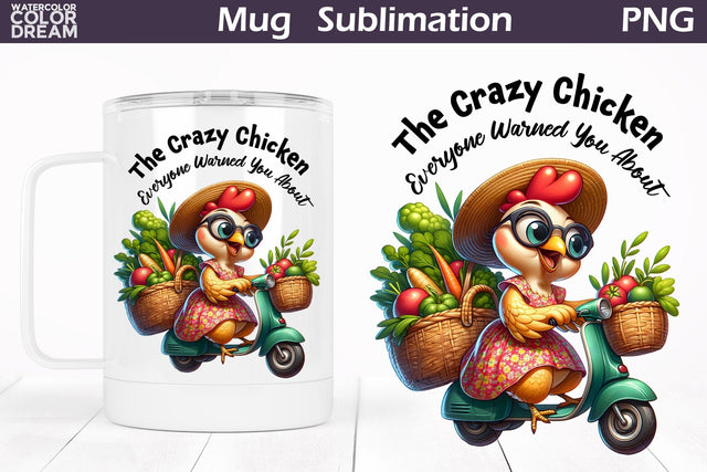 Funny Chicken Mug | Sarcastic Quote Mug Wrap Sublimation WatercolorColorDream 
