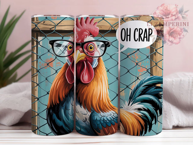 Funny Chicken Oh Crap Farm Humor Tumbler, Oh Crap Tumbler Wrap, Humorous Tumbler Design, 20oz Chicken Wrap, Chicken Lover Gift, Farm Humor Tumbler, Quirky Tumbler Wrap Sublimation Li Zamperini 