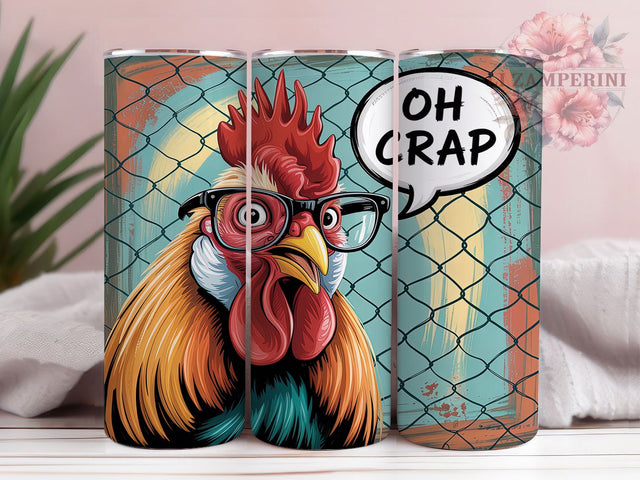 Funny Chicken Oh Crap Farm Humor Tumbler, Oh Crap Tumbler Wrap, Humorous Tumbler Design, 20oz Chicken Wrap, Chicken Lover Gift, Farm Humor Tumbler, Quirky Tumbler Wrap Sublimation Li Zamperini 