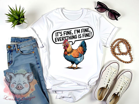 Funny Chicken, Positive Quotes PNG, Chicken Clipart, Humor Graphics, Cute Farm Animals, Chicken Lover Gifts, Digital Download, Whimsical Art Sublimation Lara' s Designs 