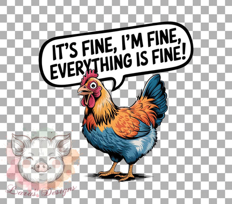 Funny Chicken, Positive Quotes PNG, Chicken Clipart, Humor Graphics, Cute Farm Animals, Chicken Lover Gifts, Digital Download, Whimsical Art Sublimation Lara' s Designs 