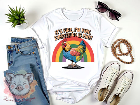 Funny Chicken, Positive Quotes PNG, Chicken Clipart, Humor Graphics, Cute Farm Animals, Chicken Lover Gifts, Digital Download, Whimsical Art Sublimation Lara' s Designs 