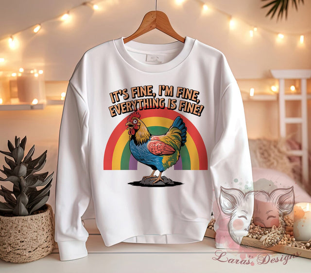 Funny Chicken, Positive Quotes PNG, Chicken Clipart, Humor Graphics, Cute Farm Animals, Chicken Lover Gifts, Digital Download, Whimsical Art Sublimation Lara' s Designs 