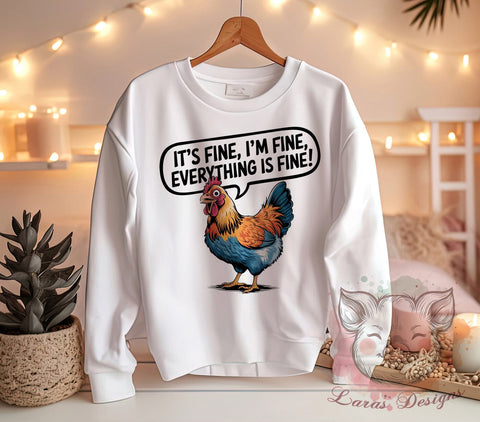 Funny Chicken, Positive Quotes PNG, Chicken Clipart, Humor Graphics, Cute Farm Animals, Chicken Lover Gifts, Digital Download, Whimsical Art Sublimation Lara' s Designs 