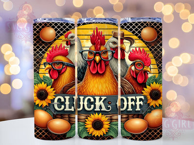 Funny Chicken Tumbler, Cluck Off Design, 20oz Tumbler Wrap, PNG Sublimation, Gift Idea, Humor Mug, Sarcastic Gift, Farmhouse Decor Sublimation SvggirlplusArt 