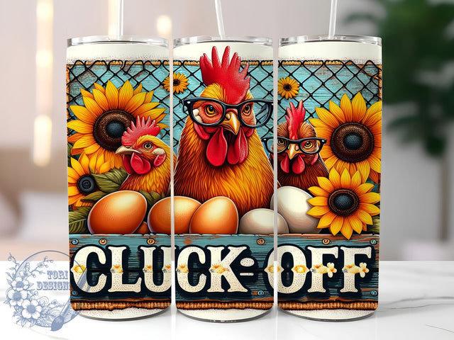 Funny Chicken Tumbler, Cluck Off Mug, 20oz Tumbler, Sublimation Design, Chicken Lover Gift, Sarcastic Drinkware, Farmhouse Decor, Personalized Tumbler Sublimation ToriDesigns 