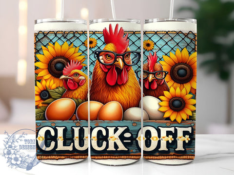 Funny Chicken Tumbler, Cluck Off Mug, 20oz Tumbler, Sublimation Design, Chicken Lover Gift, Sarcastic Drinkware, Farmhouse Decor, Personalized Tumbler Sublimation ToriDesigns 