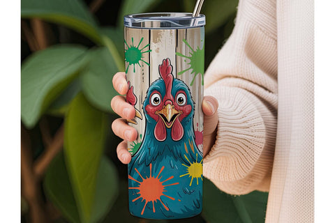 Funny Chickens 20oz Tumbler Wrap Sublimation DesignSVG 