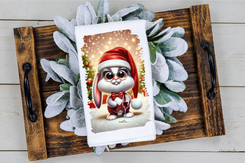 Funny Christmas Animals Kitchen Towel Sublimation Bundle Sublimation OrangeBrushStudio 
