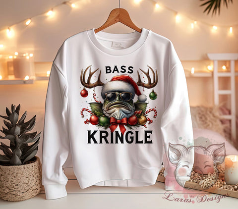 Funny Christmas, Bass Fish Design, Sarcastic Christmas, Sublimation Download, Holiday Humor, Fishing Christmas, Digital Download, Printable Christmas Sublimation Lara' s Designs 