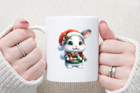 Funny Christmas Bunny Clipart Bundle Sublimation designartist 