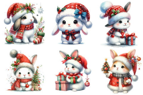 Funny Christmas Bunny Clipart Bundle Sublimation designartist 