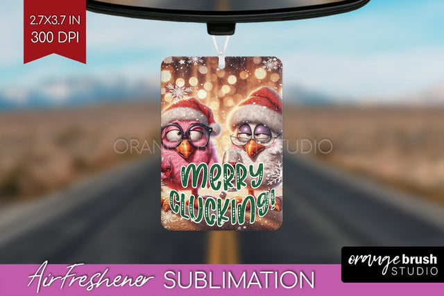 Funny Christmas Chicken Air Freshener PNG Sublimation Sublimation OrangeBrushStudio 