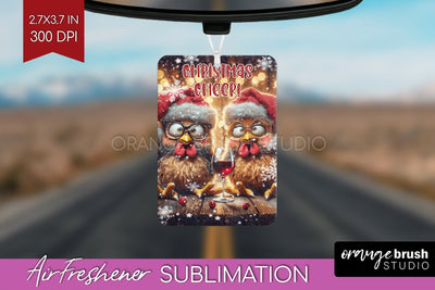 Funny Christmas Chicken Air Freshener PNG Sublimation Sublimation OrangeBrushStudio 