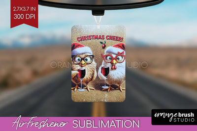 Funny Christmas Chicken Air Freshener PNG Sublimation Sublimation OrangeBrushStudio 