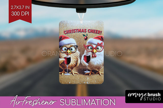 Funny Christmas Chicken Air Freshener PNG Sublimation Sublimation OrangeBrushStudio 