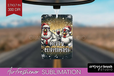 Funny Christmas Chicken Air Freshener PNG Sublimation Sublimation OrangeBrushStudio 