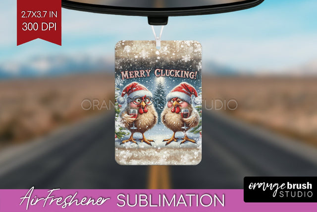 Funny Christmas Chicken Air Freshener PNG Sublimation Sublimation OrangeBrushStudio 