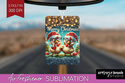 Funny Christmas Chicken Air Freshener PNG Sublimation Sublimation OrangeBrushStudio 