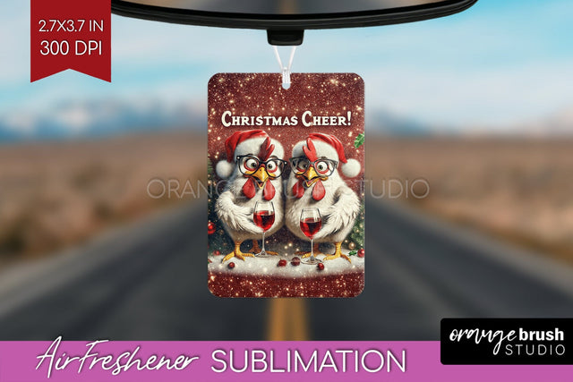 Funny Christmas Chicken Air Freshener PNG Sublimation Sublimation OrangeBrushStudio 