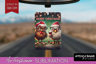 Funny Christmas Chicken Air Freshener PNG Sublimation Sublimation OrangeBrushStudio 