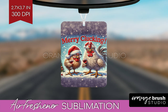 Funny Christmas Chicken Air Freshener PNG Sublimation Sublimation OrangeBrushStudio 