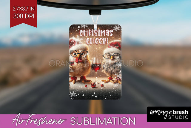 Funny Christmas Chicken Air Freshener PNG Sublimation Sublimation OrangeBrushStudio 