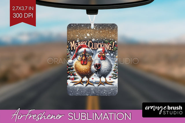 Funny Christmas Chicken Air Freshener PNG Sublimation Sublimation OrangeBrushStudio 