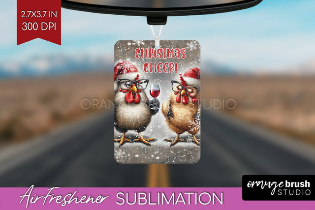 Funny Christmas Chicken Air Freshener PNG Sublimation Sublimation OrangeBrushStudio 