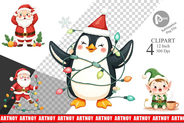 Funny Christmas Clipart Sublimation artnoy 