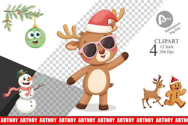 Funny Christmas Clipart Sublimation artnoy 